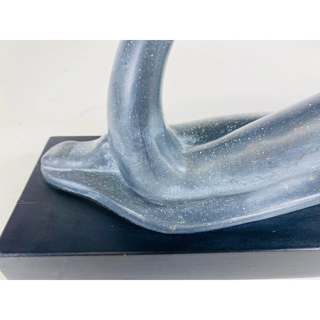 Stone Gray Mid Century Modern Austin Production’s Deco Inspired Female Nude Sculpture For Sale - Image 8 of 10