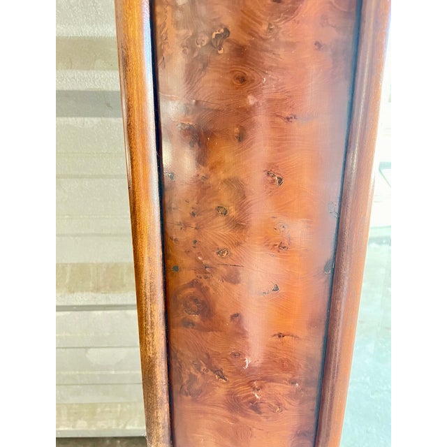 Large Yew Wood Framed Mirror For Sale In Buffalo - Image 6 of 7