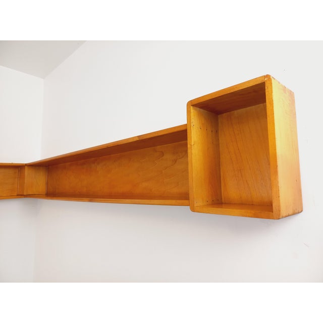 Mid-Century Modern Vintage Wooden Corner Wall Shelf, 1970s For Sale - Image 3 of 18
