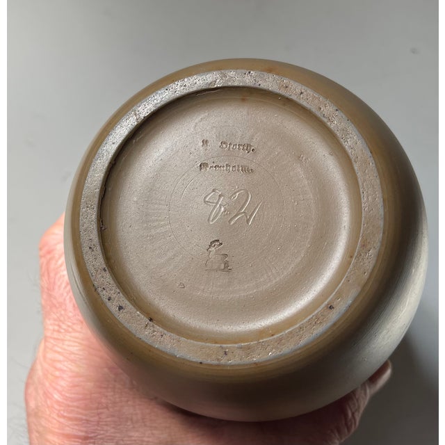 1940s Art Deco Ceramic Vase with Hand-Painted Snails by L. Hjorth, 1940s For Sale - Image 5 of 8