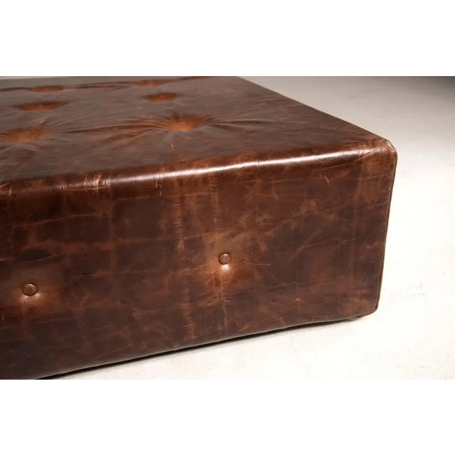 Brown Squared Ottoman For Sale - Image 6 of 13