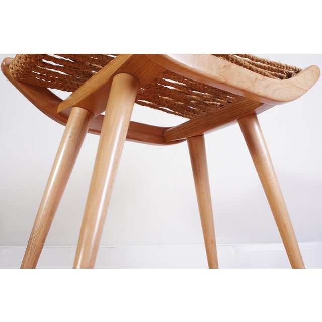 Brown Mid-Century Raffia Stool from Uluv, 1960s For Sale - Image 8 of 15