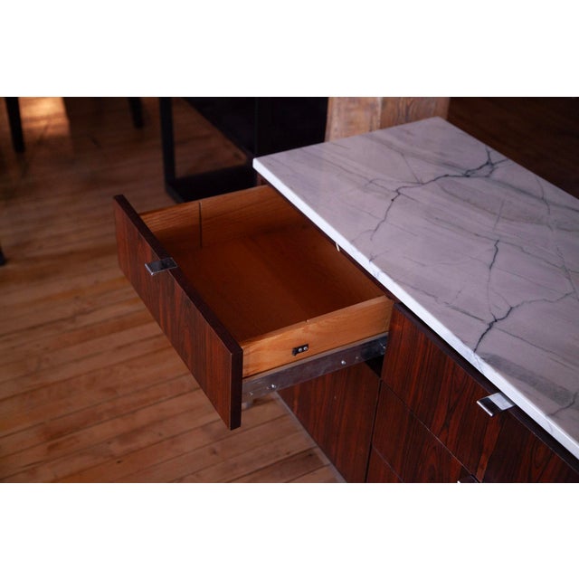 Mid 20th Century Knoll Credenza in Rosewood and Marble For Sale In Philadelphia - Image 6 of 9
