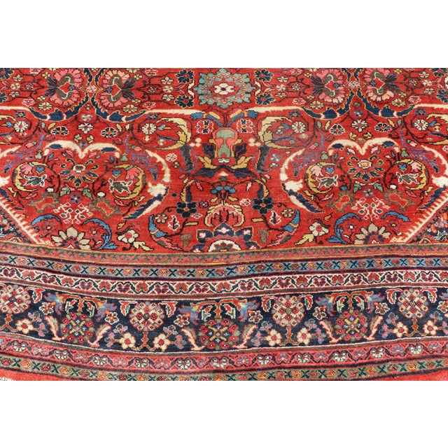Red Antique Rug With All-Over Design on Red Field For Sale - Image 8 of 12