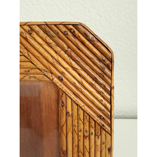 1970s Tortoise Burnt Bamboo Picture Frame For Sale - Image 4 of 6