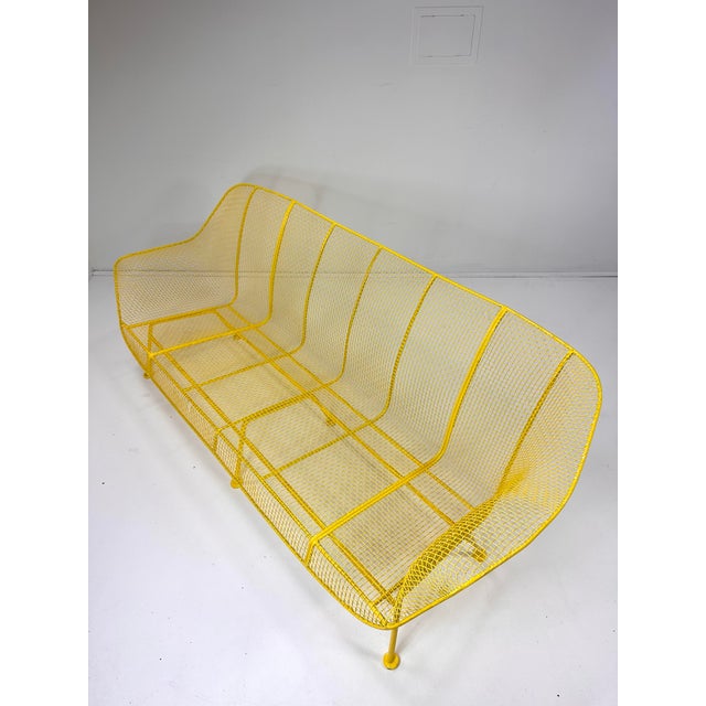 Three seat "Sculptura" Collection sofa by Russell Woodard. This organically shaped wire mesh sofa is from the iconic mid...