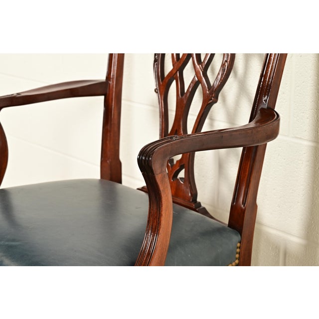 Councill Craftsmen Georgian Carved Mahogany Armchairs, Pair For Sale - Image 9 of 14