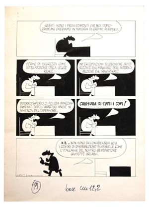 Alfredo Chiappori - Political Comics - China Original Ink Drawing - 1977