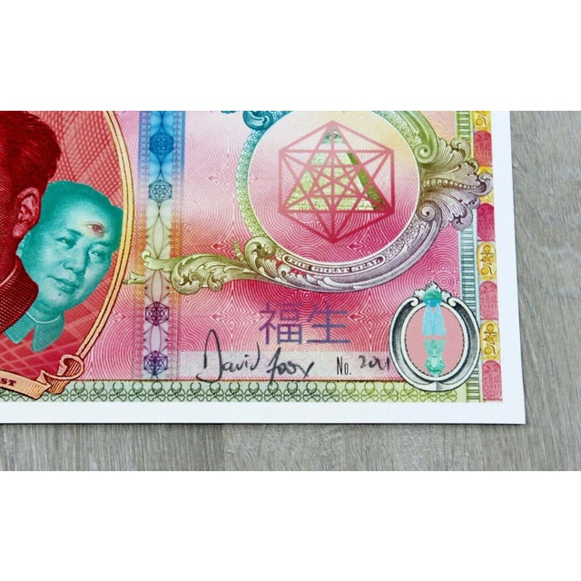 Contemporary Modern Unframed David Foox "Trinity Mao" Giclee CoA 7/11 Signed '11 For Sale - Image 4 of 5