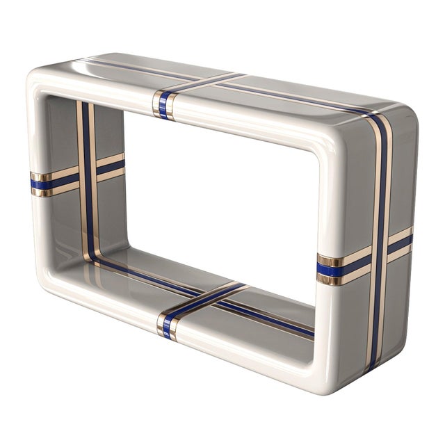 Not Yet Made - Made To Order "Armonia" Console With Stainless Steel and Bronze Details, Handmade For Sale - Image 5 of 10