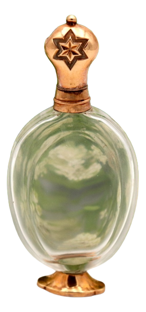 Perfume Bottle, Made of Glass and 15k Gold