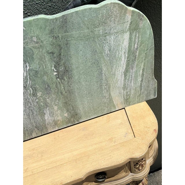 Cream Vintage Marble Top Carved Console Wall Table For Sale - Image 8 of 15