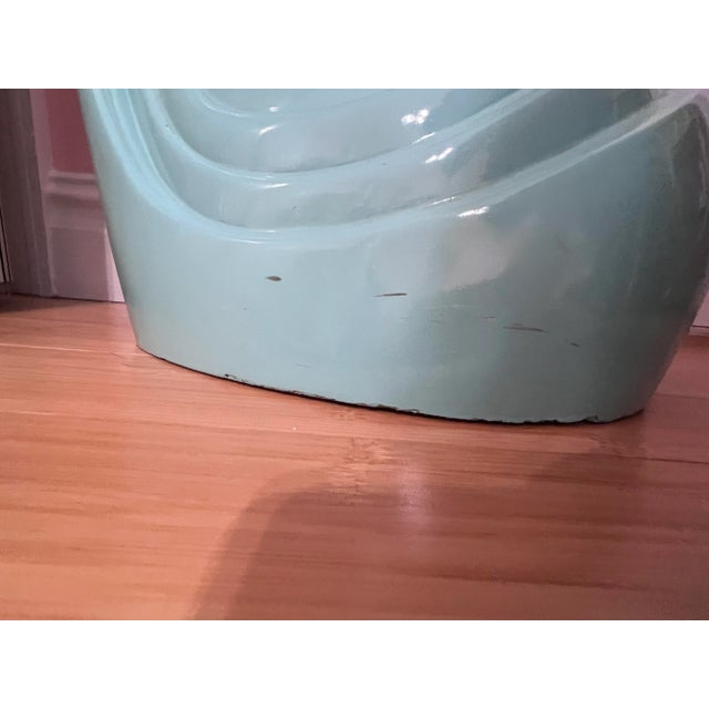 1980s Art Deco Lacquer Blue Swan Floor Sculpture For Sale - Image 5 of 8