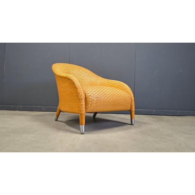 Braided Leather Armchair by Antonio Citterio, 1980s For Sale - Image 12 of 13