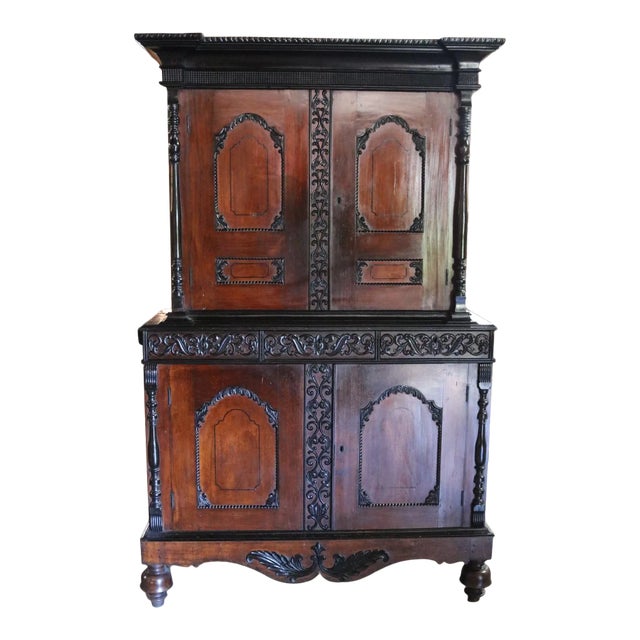 Satin Wood and Ebony Wood Cupboard For Sale