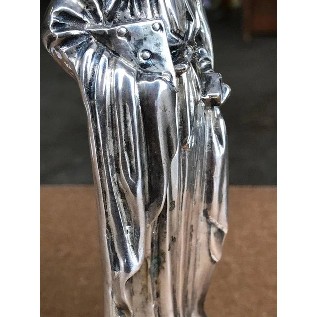 Metal 19th Century German Silver Ecclesiastical Figure of Sankt Peter For Sale - Image 7 of 11