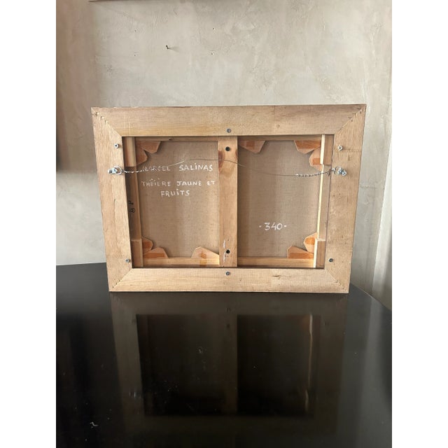 Mid 20th Century “Théière Jaune Et Fruits” French Oil on Canvas Painting by Laurent Marcel Salinas For Sale In New York - Image 6 of 10