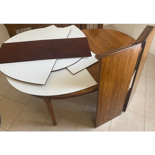 Louis XVI Style Solid Walnut Dining Room Set For Sale - Image 11 of 12