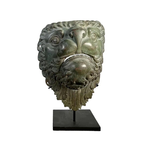 Bronze Late 19th Century Mounted French Bronze Lion Mask For Sale - Image 8 of 9
