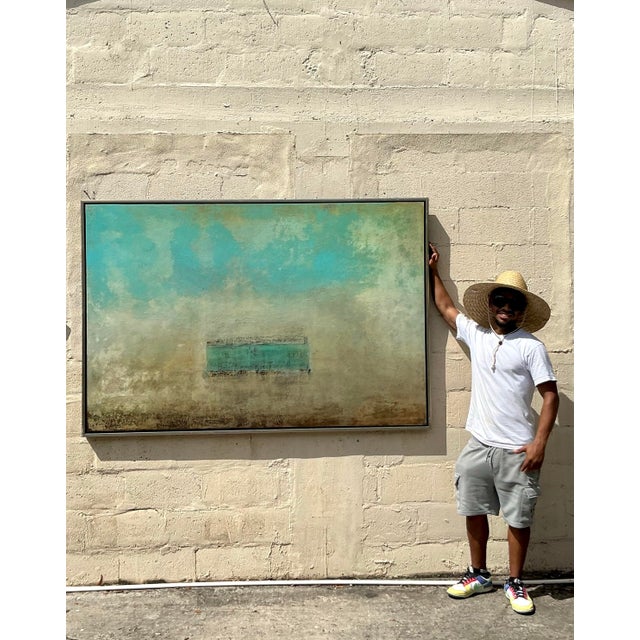 Add a refined sense of calm and texture to your space with this stunning Vintage Abstract Painting by renowned artist...