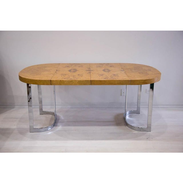 Expandable Burl Wood Dining Table by Milo Baughman for ...