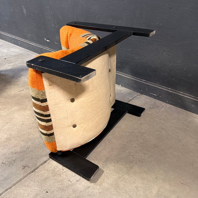 Late 20th Century Orange Striped Danish Postmodern Lounge Chairs For Sale - Image 10 of 12