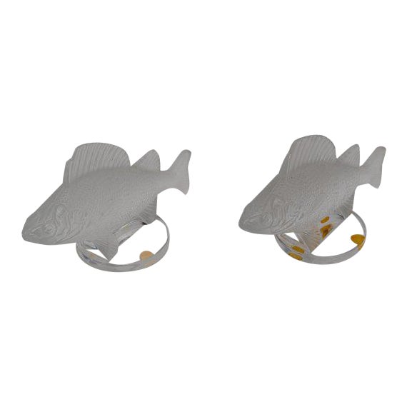 1970s Art Deco Lalique Glass Perch Figurines - a Pair For Sale