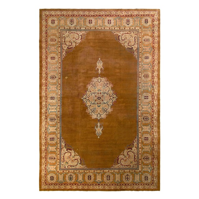 1920s Antique Amritsar Rug in Brown Open Field With Medallion, From Rug & Kilim For Sale - Image 9 of 9