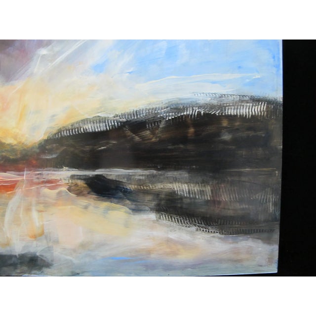 Contemporary Bethany Rowland Pacific Nw Signed Acrylic Painting on Panel North by Southwest II For Sale - Image 3 of 8