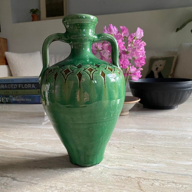Vintage Green Vase by Góngora Urbedo For Sale - Image 9 of 13