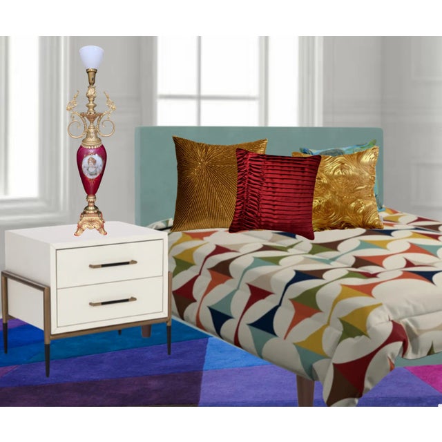 Manufacture de Sevres Antique Torchiere Urn Table Lamp - Portrait Queen Louise of Prussia For Sale - Image 4 of 12