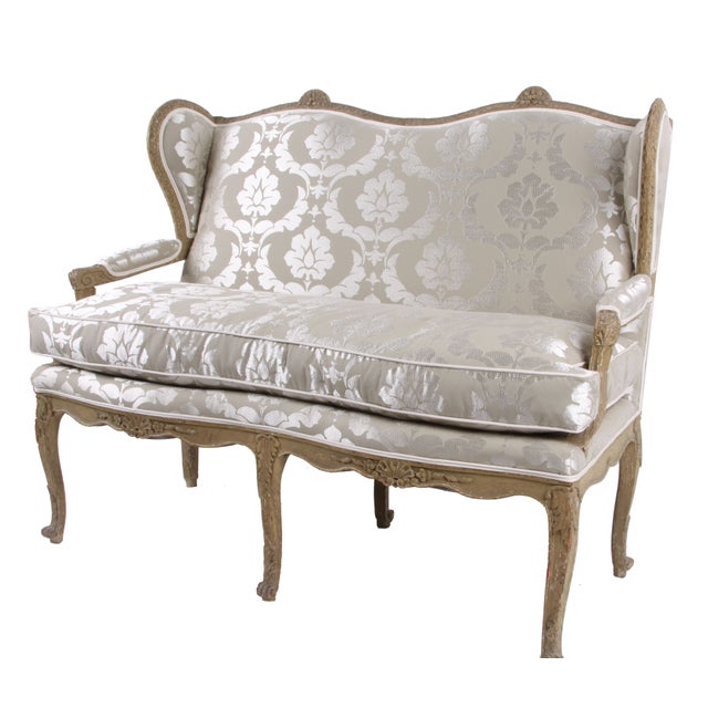 French Upholstered Settee Circa 1860 For Sale - Image 4 of 6
