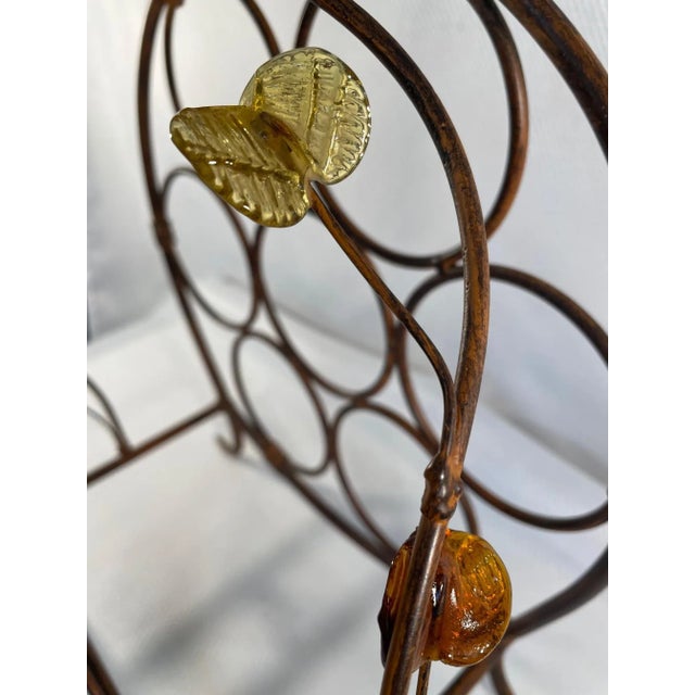 Metal Vintage Late 1900s Circular Wrought Iron Metal Wine Rack For Sale - Image 7 of 12