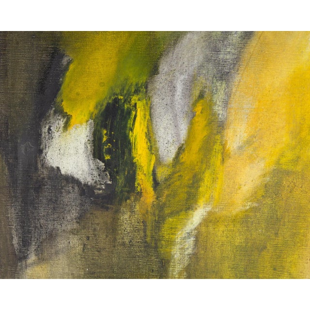 Abstract Oil and Chalk Pastel on Canvas Abstract Painting Reiko Sakagami Baum For Sale In Indianapolis - Image 6 of 8