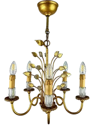 Italian 5-Arm Chandelier by Banci Firenze, 1970s