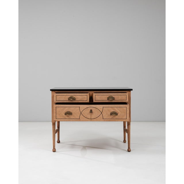 19th Century French Neoclassical Wooden Chest Of Drawers With Marble Top For Sale - Image 17 of 18