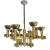 1960s Mid-Century Modern Brass and White Painted Metal Chandelier For Sale