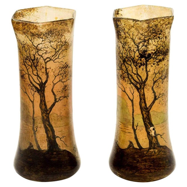 Art Deco Glass Vases, Italy, Early 20th Century, Set of 2 For Sale - Image 5 of 5