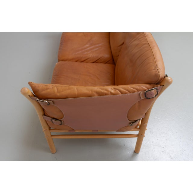 Three-Seater Ilona Safari Sofa in Leather by Arne Norell, Sweden, 1970s For Sale - Image 14 of 18
