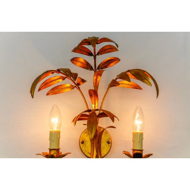 Gold Large Vintage German Wall Light by Hans Kögl, 1970s For Sale - Image 8 of 13