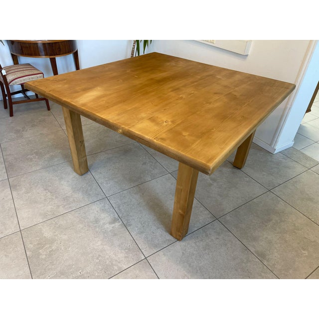 Solid Wood Farmhouse Table For Sale - Image 5 of 9