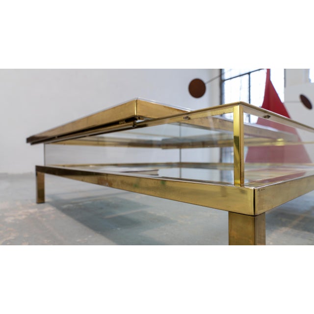 Hollywood Coffee Table in Chrome, Brass, Steel & Glass from Maison Jansen, 1970s For Sale - Image 12 of 17