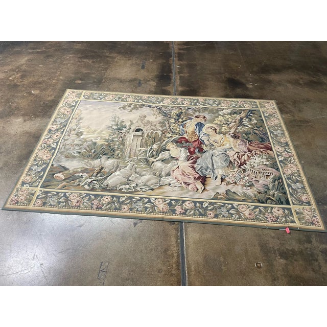 French 1990s French Design Tapestry Handmade From China For Sale - Image 3 of 10