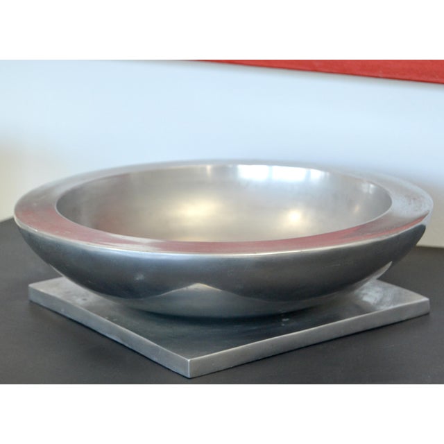 1970s Michael Graves Signed Aluminum Decorative Bowl Centerpiece by Michael Aram For Sale - Image 12 of 12