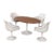 Mid-Century Modern Tulip Dining Set · 4 White Tulip Chairs + Oval Pedestal Table For Sale