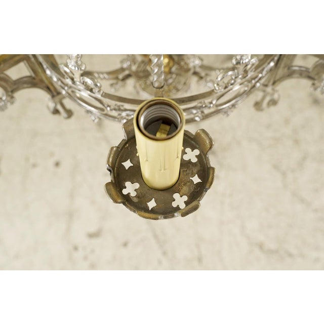Mid 20th Century Gothic Nickel Plated Bronze Chandelier For Sale - Image 11 of 16