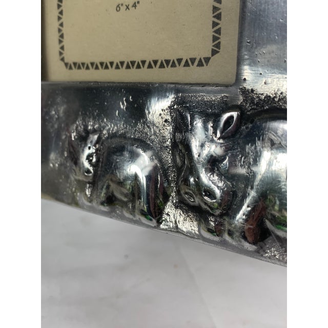 Pewter Hippo and Rhino South African Picture Frame Chairish