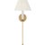 Ingela 24" Single Sconce in Hand-Rubbed Antique Brass with Silk Pleat Shade Designer: Amber Lewis Finish: Hand-Rubbed...
