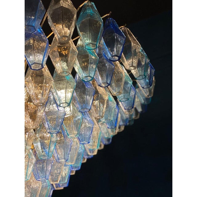 Sapphire Colored Murano Glass Poliedri Chandelier For Sale - Image 13 of 15