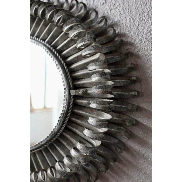 Metal Large Metal Sun Mirror For Sale - Image 7 of 8